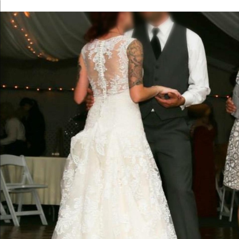 Allure bridal wedding gown #9125 ivory over gold